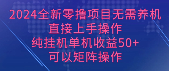 2024全新零撸项目，无需养机，直接上手操作 纯挂JI，单机收益50+，可以矩阵操作-梦帆创业网