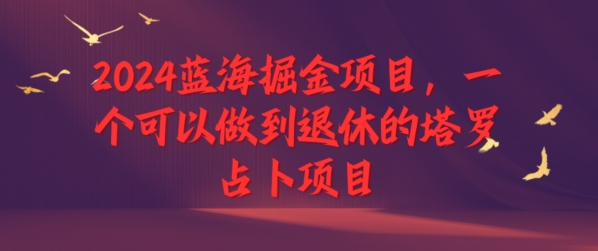 2024蓝海掘金项目，一个可以做到退休的塔罗占卜项目-梦帆创业网