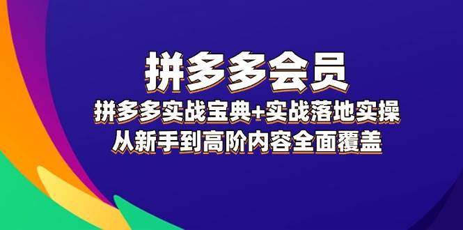 拼多多 会员，拼多多实战宝典+实战落地实操，从新手到高阶内容全面覆盖-梦帆创业网