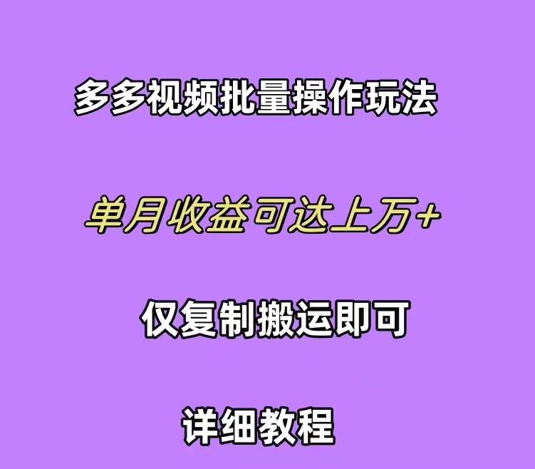 拼多多视频带货快速过爆款选品教程 每天轻轻松松赚取三位数佣金 小白必…-梦帆创业网