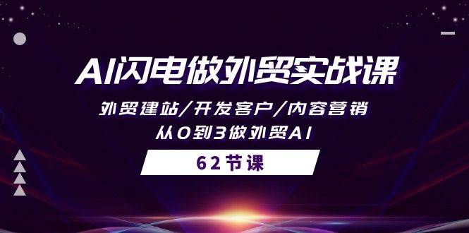 AI闪电做外贸实战课，外贸建站/开发客户/内容营销/从0到3做外贸AI-62节-梦帆创业网