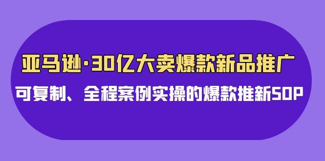 亚马逊30亿·大卖爆款新品推广，可复制、全程案例实操的爆款推新SOP-梦帆创业网