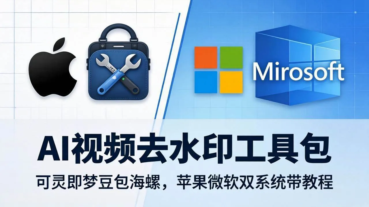 （18073期）AI视频去水印工具包：可灵即梦豆包海螺，苹果微软双系统带教程-梦帆创业网