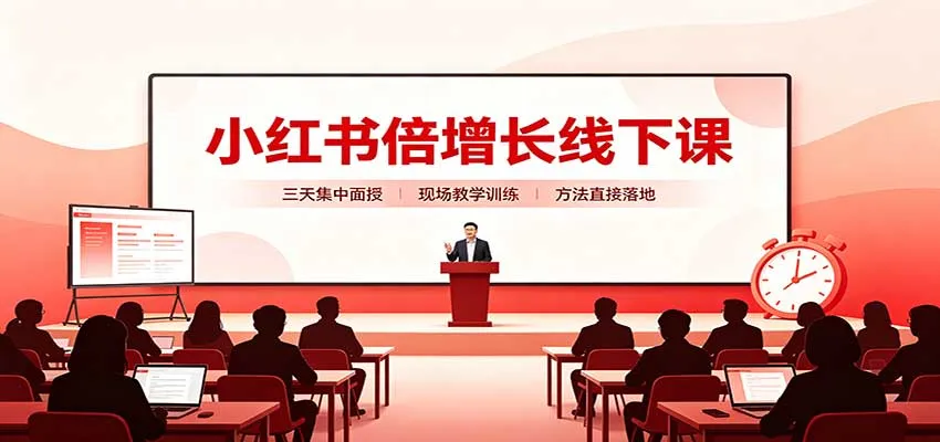 小红书倍增长线下课：三天集中面授，拆解选品、素材制作与起号全链路-梦帆创业网