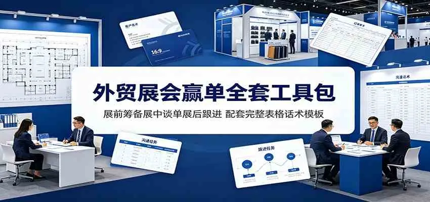外贸展会赢单全套工具包：展前筹备展中谈单展后跟进，配套完整表格话术模板-梦帆创业网