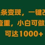 AI头条变现，一键改写、一键查重，小白可做，日入可达1k-梦帆创业网