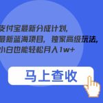支付宝最新分成计划，最新蓝海项目，独家高级玩法，小白也能轻松月入1w+-梦帆创业网