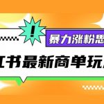 小红书最新商单玩法，暴力涨粉思路，三分钟搞定一条视频，不判搬运，适合小白-梦帆创业网