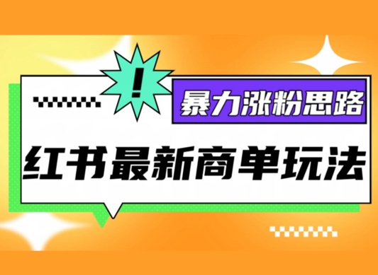 小红书最新商单玩法，暴力涨粉思路，三分钟搞定一条视频，不判搬运，适合小白-梦帆创业网