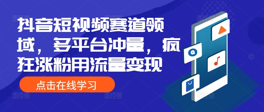 抖音短视频赛道领域，多平台冲量，疯狂涨粉用流量变现-梦帆创业网