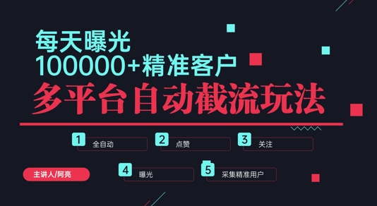 小红书抖音视频号最新截流获客系统，全自动引流精准客户【日曝光10000+】基本上适配所有行业-梦帆创业网