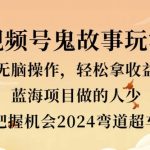 视频号冷门玩法，无脑操作，小白轻松上手拿收益，鬼故事流量爆火，轻松三位数-梦帆创业网