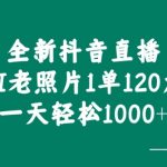 全新抖音直播AI老照片玩法，1单120元，一天轻松1k-梦帆创业网