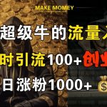 微信超级牛的流量入口，半小时引流100+创业粉，日涨粉1000+-梦帆创业网