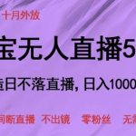 淘宝无人直播5.0，打造日不落直播，24小时不间断直播 不出镜 零粉丝 无需保证金-梦帆创业网