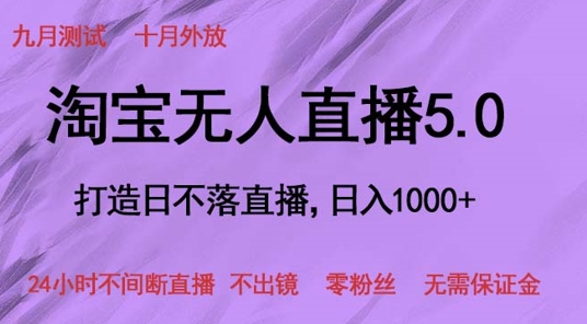 淘宝无人直播5.0，打造日不落直播，24小时不间断直播 不出镜 零粉丝 无需保证金-梦帆创业网