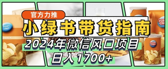 小绿书带货完全教学指南，2024年10月微信风口项目，日入1.7k-梦帆创业网