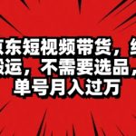 京东短视频达人带货 无脑搬运 无需选品 矩阵操作 单号一周过万-梦帆创业网