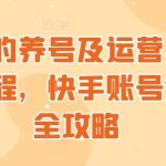 快手的养号及运营，新手教程，快手账号速养全攻略-梦帆创业网