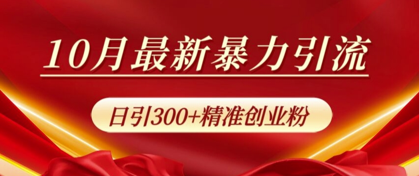 10月最新暴力引流，私域完美闭环，日引300+精准创业粉【揭秘】-梦帆创业网