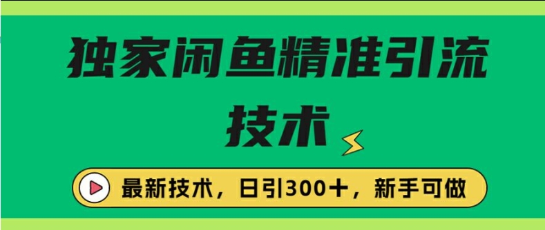 闭鱼精准引流，日引300+创业粉保姆级教程，新手可做-梦帆创业网