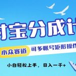 支付宝分成计划小众赛道可多号矩形操作，小白轻松上手-梦帆创业网