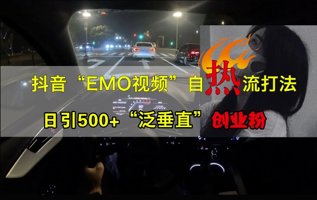 抖音EMO视频自热打法，日引500+“泛垂直”创业粉-梦帆创业网