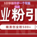 快手被动引流创业粉500+的玩法，3分钟制作好一个引流视频，轻松简单好操作【揭秘】-梦帆创业网