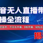 抖音无人直播带货实操全流程，独家防封技术、不实名开播、0粉开播、轻松出单-梦帆创业网