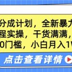 蓝海0门槛,支付宝分成计划,全新暴力玩法,全程实操,干货满满,小白月入1W+-梦帆创业网