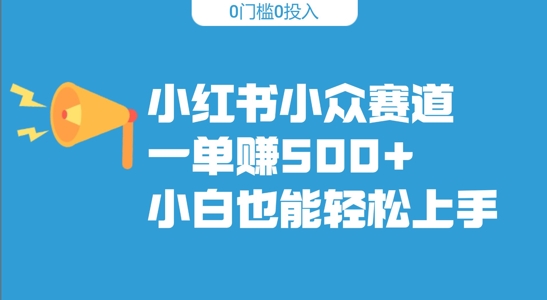 小红书小众赛道，一单收500+，小白也能轻松上手-梦帆创业网