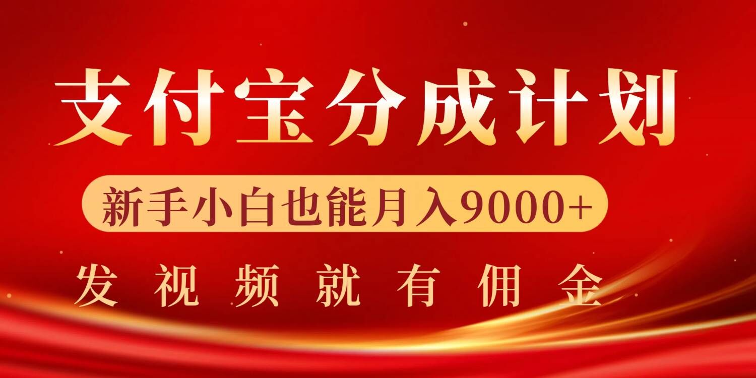支付宝视频分成计划，一万播放200-300+，抓紧来干-梦帆创业网