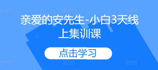 亲爱的安先生-小白3天线上集训课-梦帆创业网
