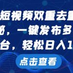 科幻短视频双重去重技术，一键发布多个平台，轻松日入1k【揭秘】-梦帆创业网