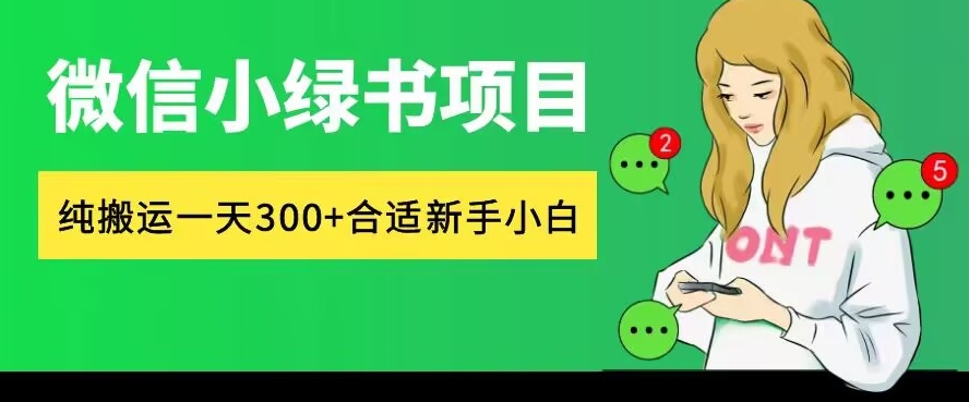 微信小绿书项目，纯搬运，日入300+，每天操作十分钟-梦帆创业网