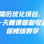AI高端简历优化项目，单价30-100 一天随便做做收益200+ 保姆级教学-梦帆创业网