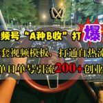 视频号“A种B收”打爆创业粉，一套视频模板打通自热流，单日单号引流200+创业粉-梦帆创业网