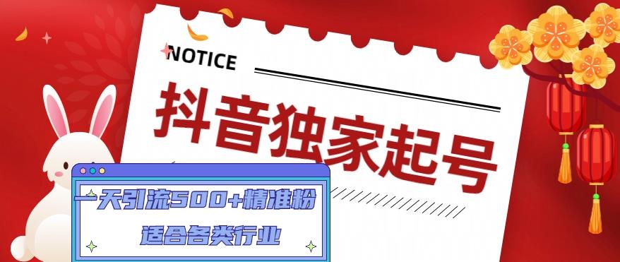 抖音独家起号，一天引流500+精准粉，适合各类行业（9节视频课）-梦帆创业网