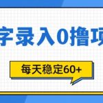 简单打字的零撸项目，每天稳稳60+(附渠道入口)-梦帆创业网