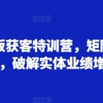 实体老板获客特训营，矩阵全域获客，破解实体业绩增长-梦帆创业网