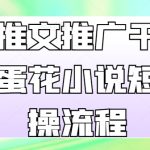 小说推文推广干货分享，蛋花小说短篇实操流程-梦帆创业网