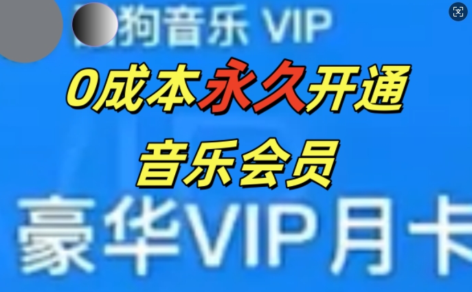 0成本永久音乐会员，可自用可变卖，多种变现形式日入3张-梦帆创业网