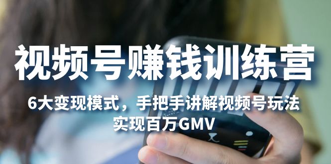 视频号赚钱训练营：6大变现模式，对平台的各项功能详细讲解，实现百万GMV-梦帆创业网