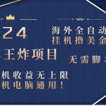 2024海外全自动挂机撸美金项目！手机电脑均可，无需脚本，收益无上限！-梦帆创业网