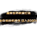 魔兽世界欧服最新玩法，单机日入1000+，矩阵操作，多开多得-梦帆创业网