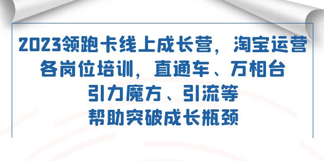 2023领跑·卡 线上成长营 淘宝运营各岗位培训 直通车 万相台 引力魔方 引流-梦帆创业网