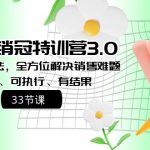 爆款！销冠特训营3.0之顺人性销售法，全方位解决销售难题、可落地-梦帆创业网