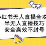 小红书无人直播全攻略：半无人直播技巧，安全高效不封号-梦帆创业网
