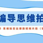 用编导的思维拍剪，教你用编导 思维拍剪出爆款视频片段（镜头语言）-梦帆创业网
