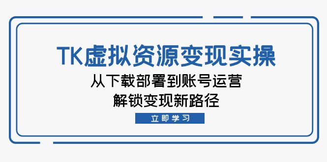 TK虚拟资料变现实操：从下载部署到账号运营，解锁变现新路径-梦帆创业网